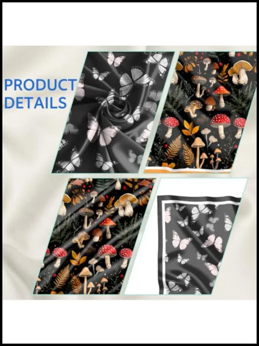 2 Pack Silk Feeling Square Satin Head Scarf Hair Wrap